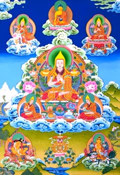 Lama Tsongkhapa and disciples