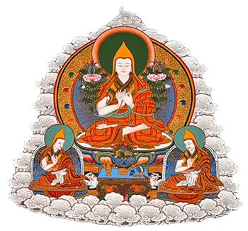 Lama Tsongkhapa and disciples